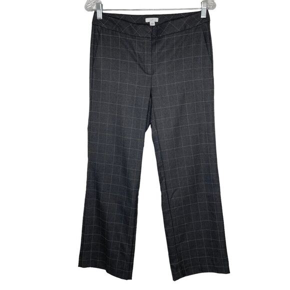 J Jill Gray Checkered Business Trousers Straight Leg Dress Pants Size 2 Women’s - Picture 1 of 10